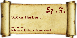 Szőke Herbert névjegykártya