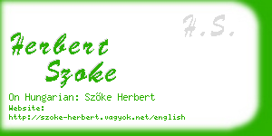 herbert szoke business card
