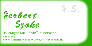 herbert szoke business card